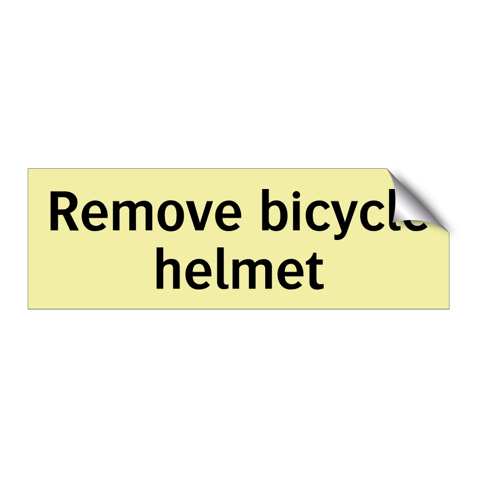 Remove bicycle helmet