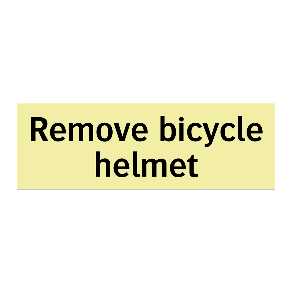 Remove bicycle helmet