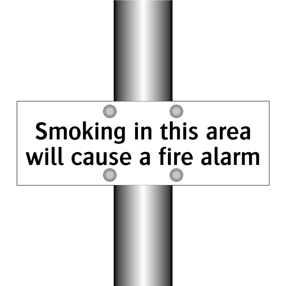 Smoking in this area will cause a fire alarm