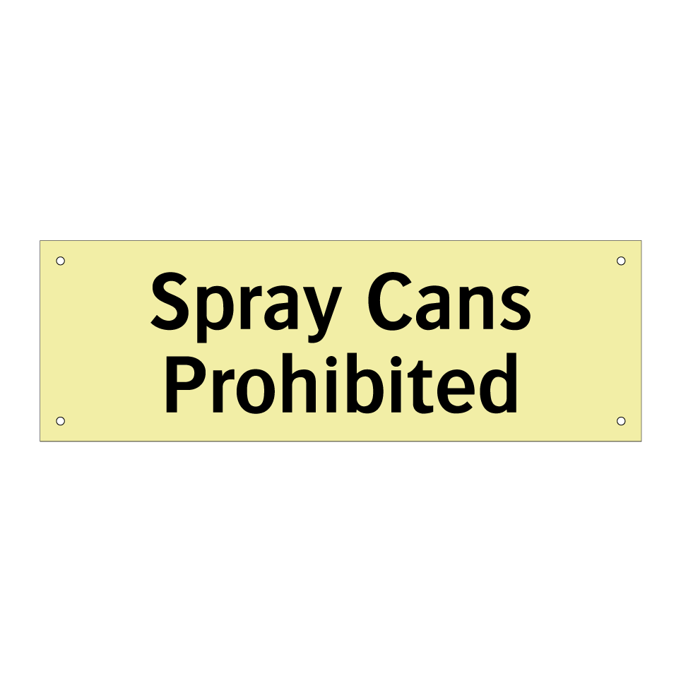 Spray Cans Prohibited