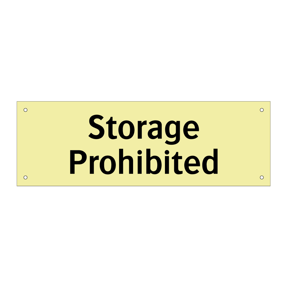 Storage Prohibited