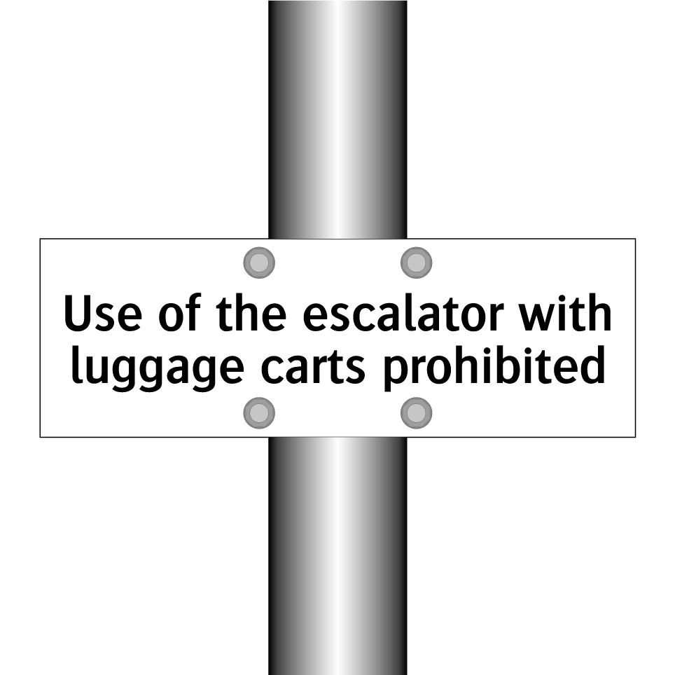 Use of the escalator with luggage carts prohibited