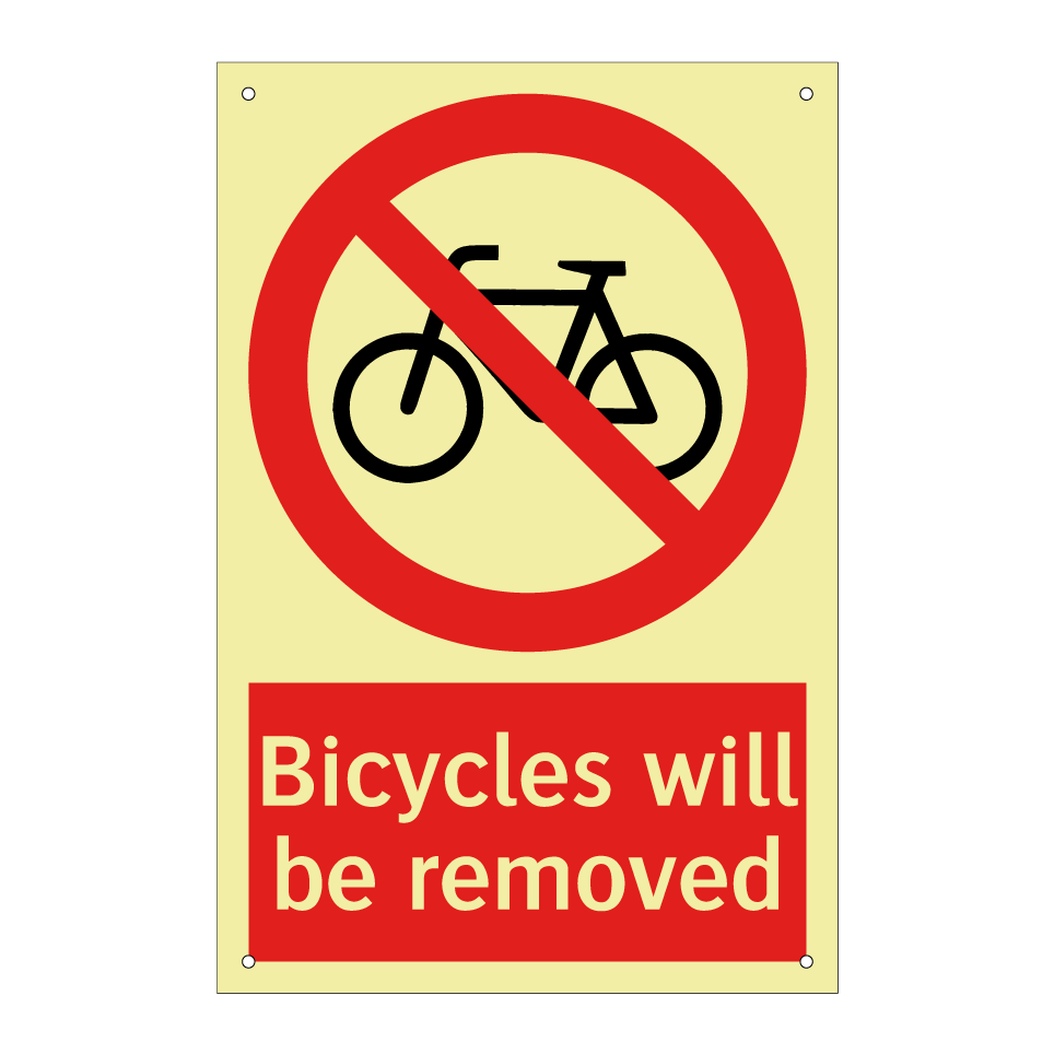 Bicycles will be removed