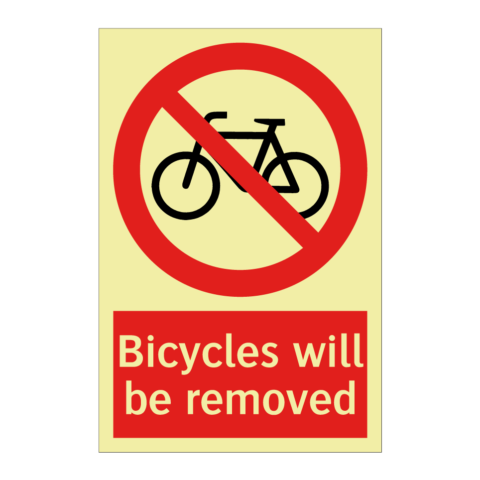 Bicycles will be removed