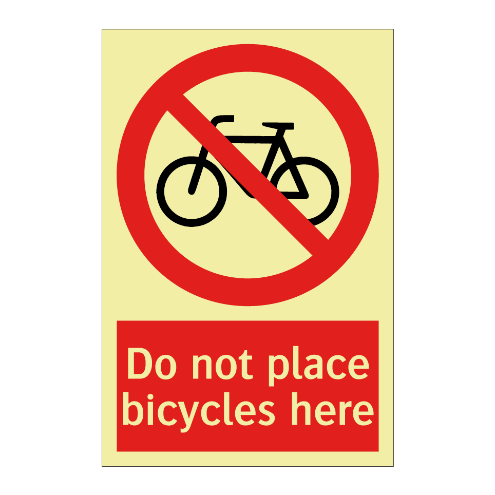 Do not place bicycles here