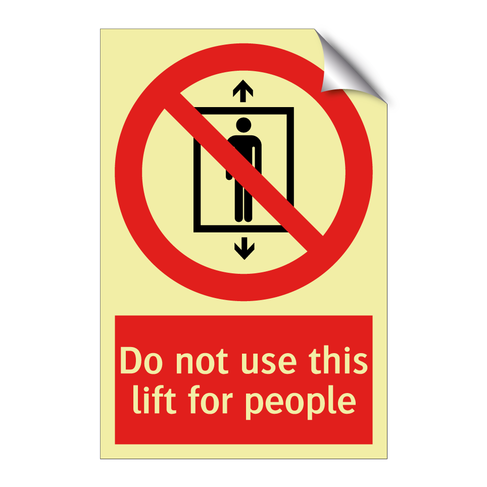 Do not use this lift for people