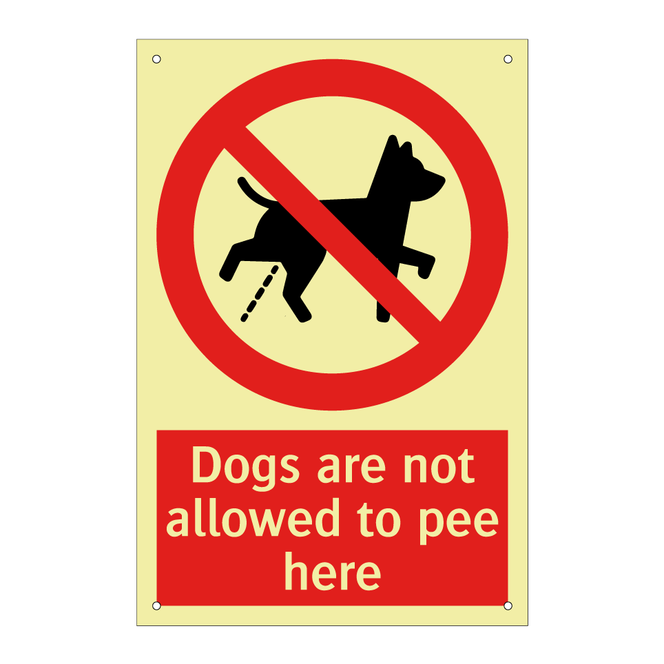 Dogs are not allowed to pee here