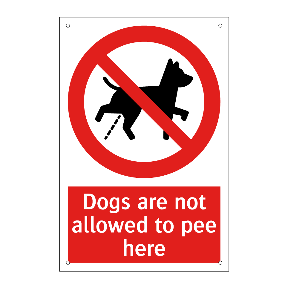 Dogs are not allowed to pee here
