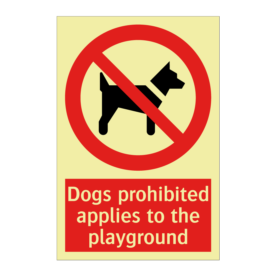 Dogs prohibited applies to the playground