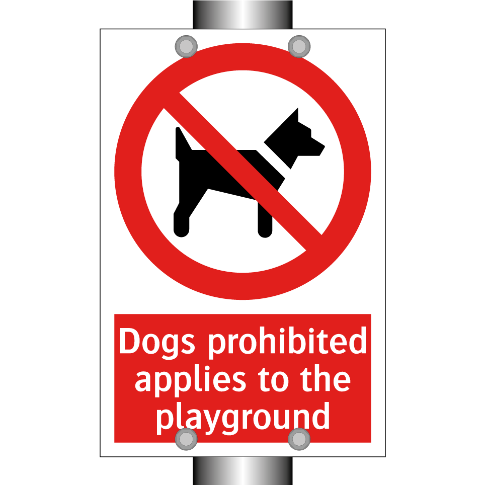 Dogs prohibited applies to the playground