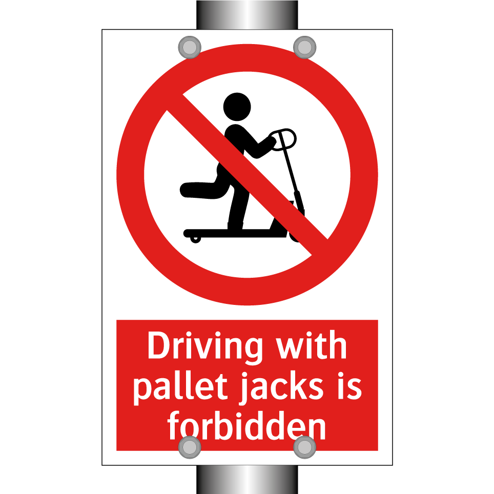 Driving with pallet jacks is forbidden