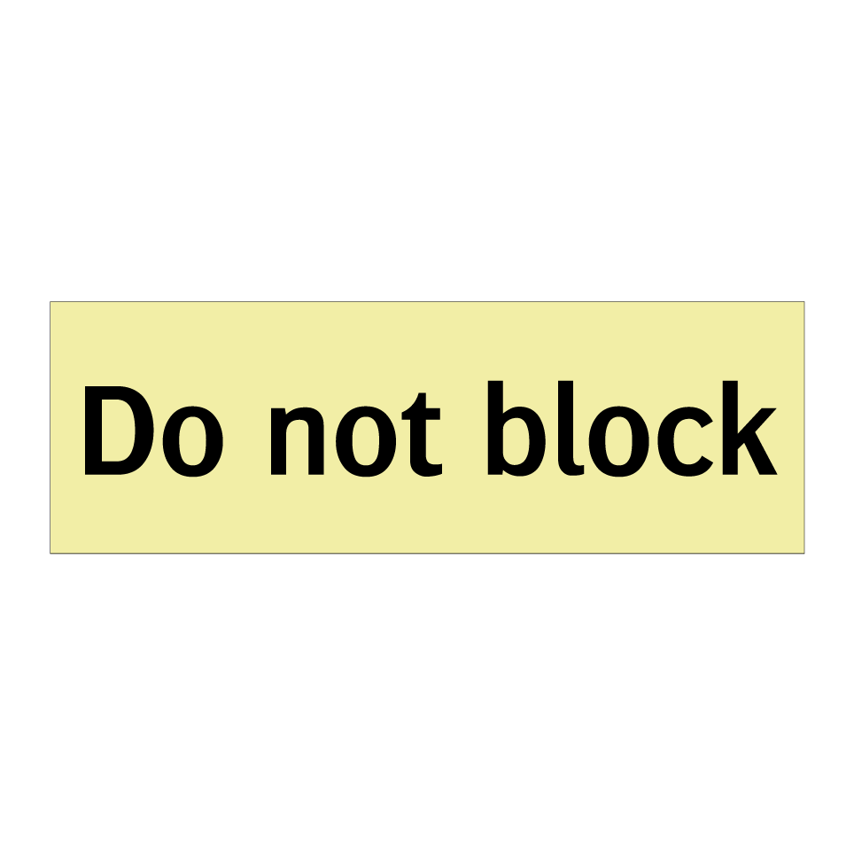 Do not block