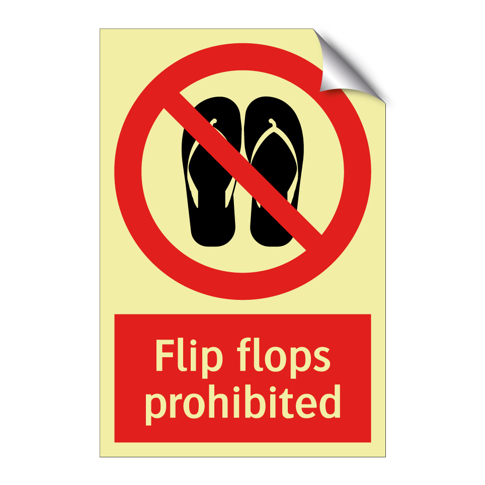 Flip flops prohibited