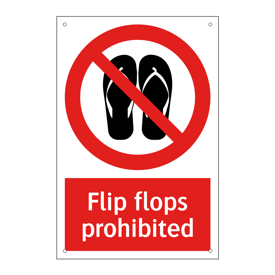 Flip flops prohibited