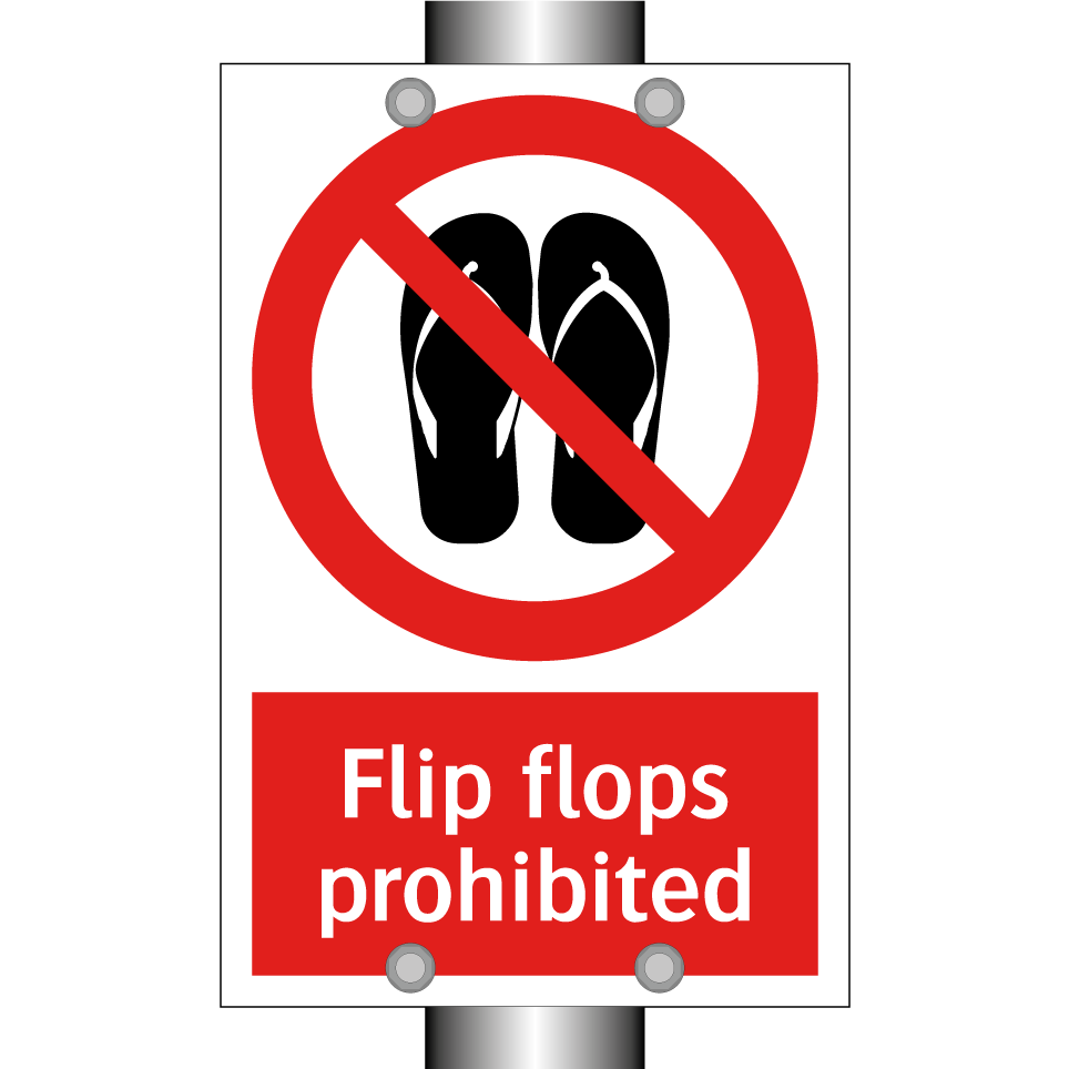 Flip flops prohibited