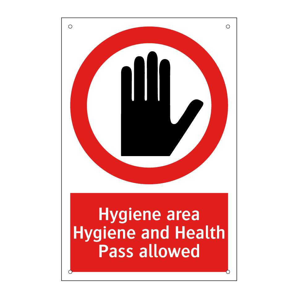 Hygiene area Hygiene and Health Pass allowed