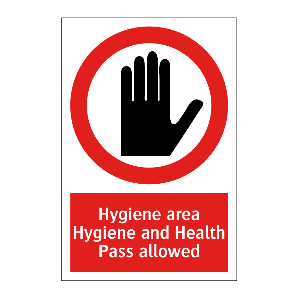 Hygiene area Hygiene and Health Pass allowed