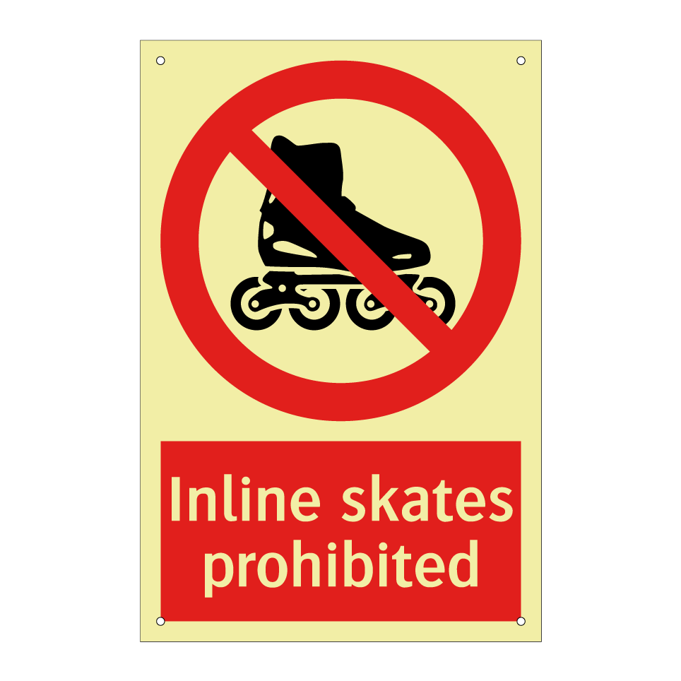 Inline skates prohibited