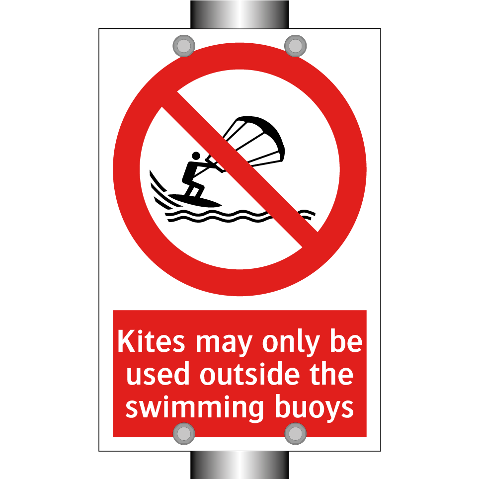 Kites may only be used outside the swimming buoys
