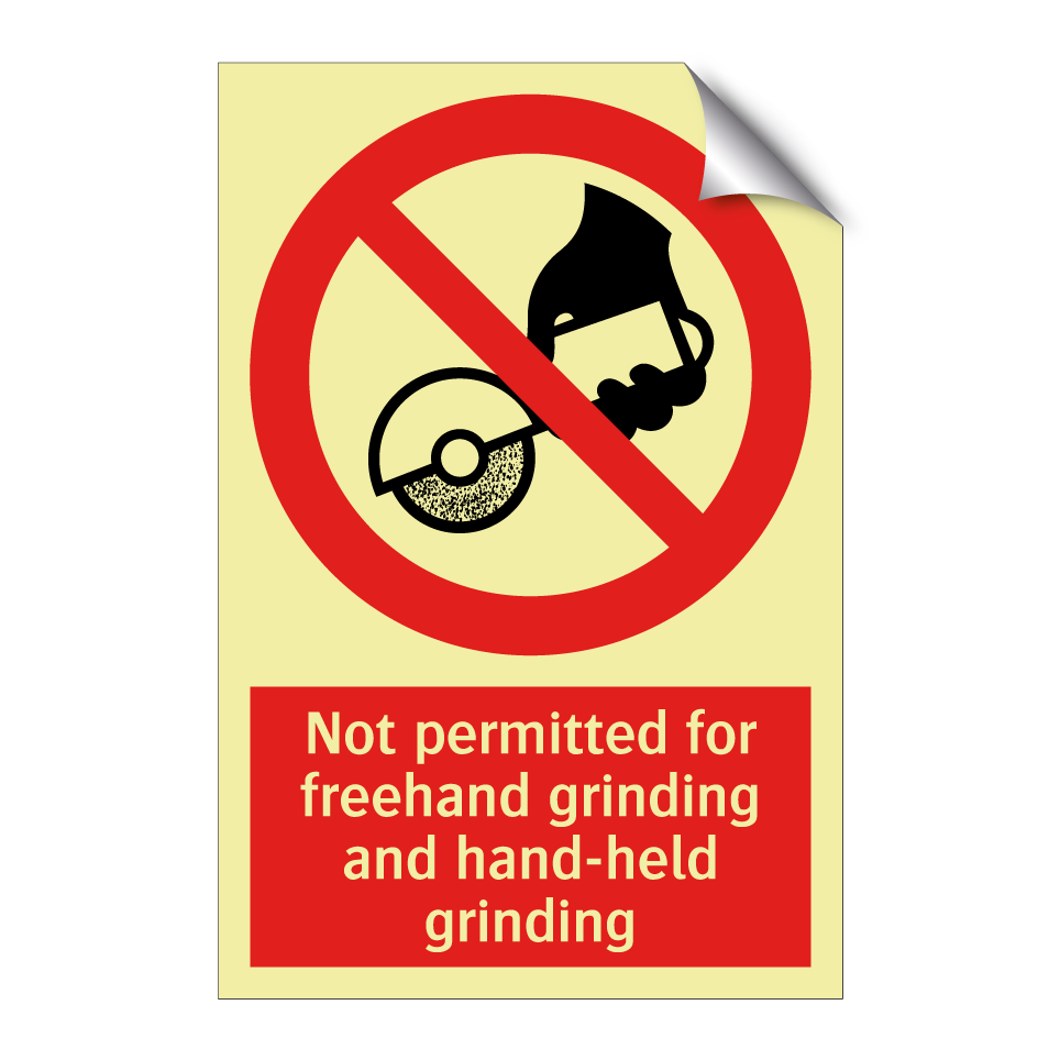 Not permitted for freehand grinding and hand-held grinding