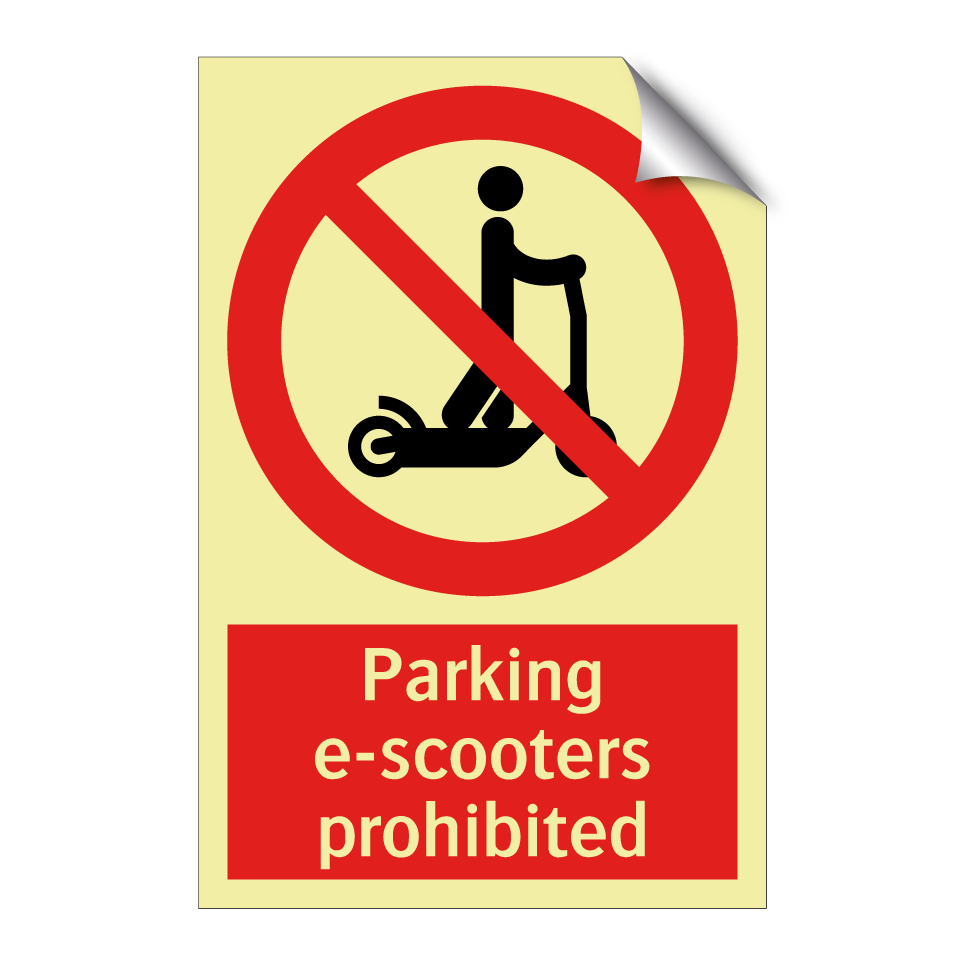 Parking e-scooters prohibited