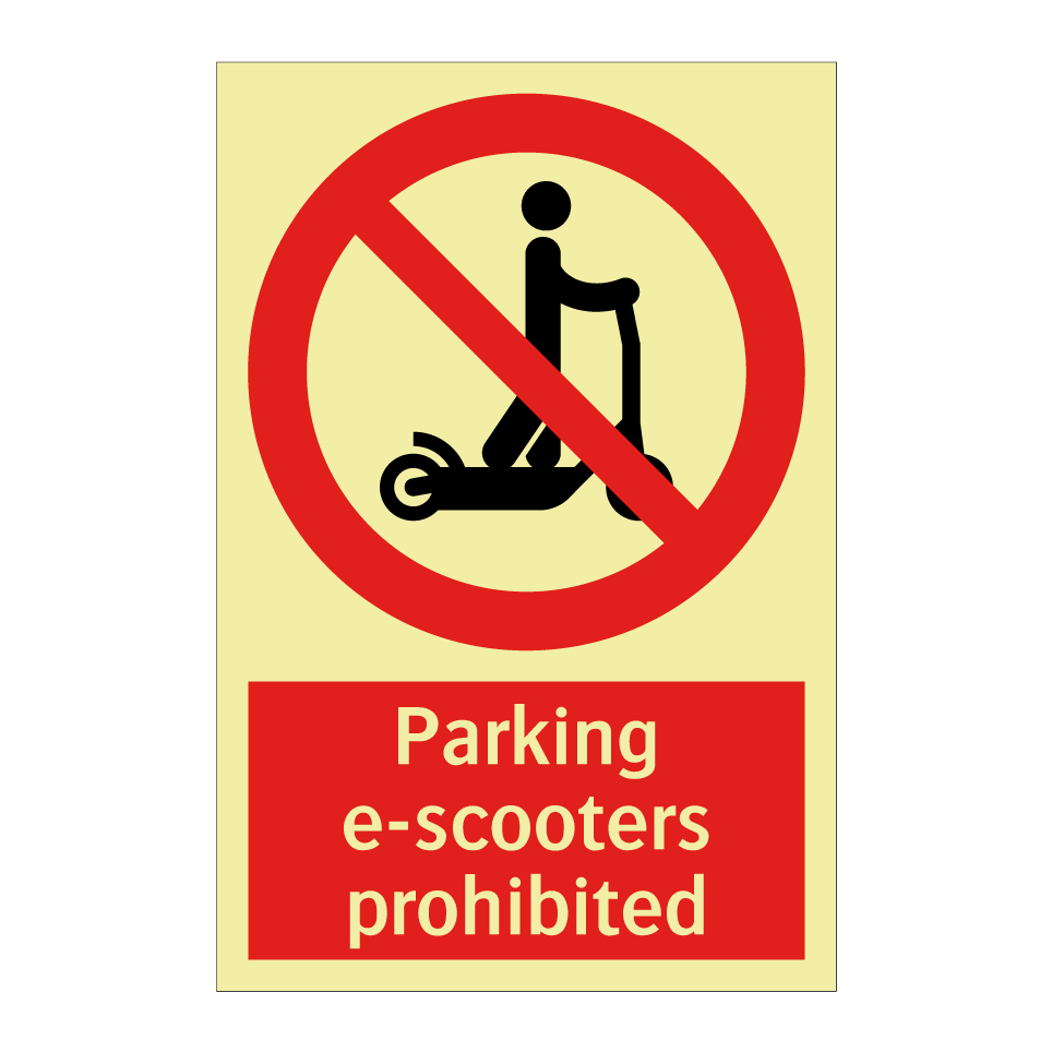 Parking e-scooters prohibited