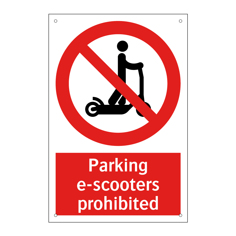 Parking e-scooters prohibited