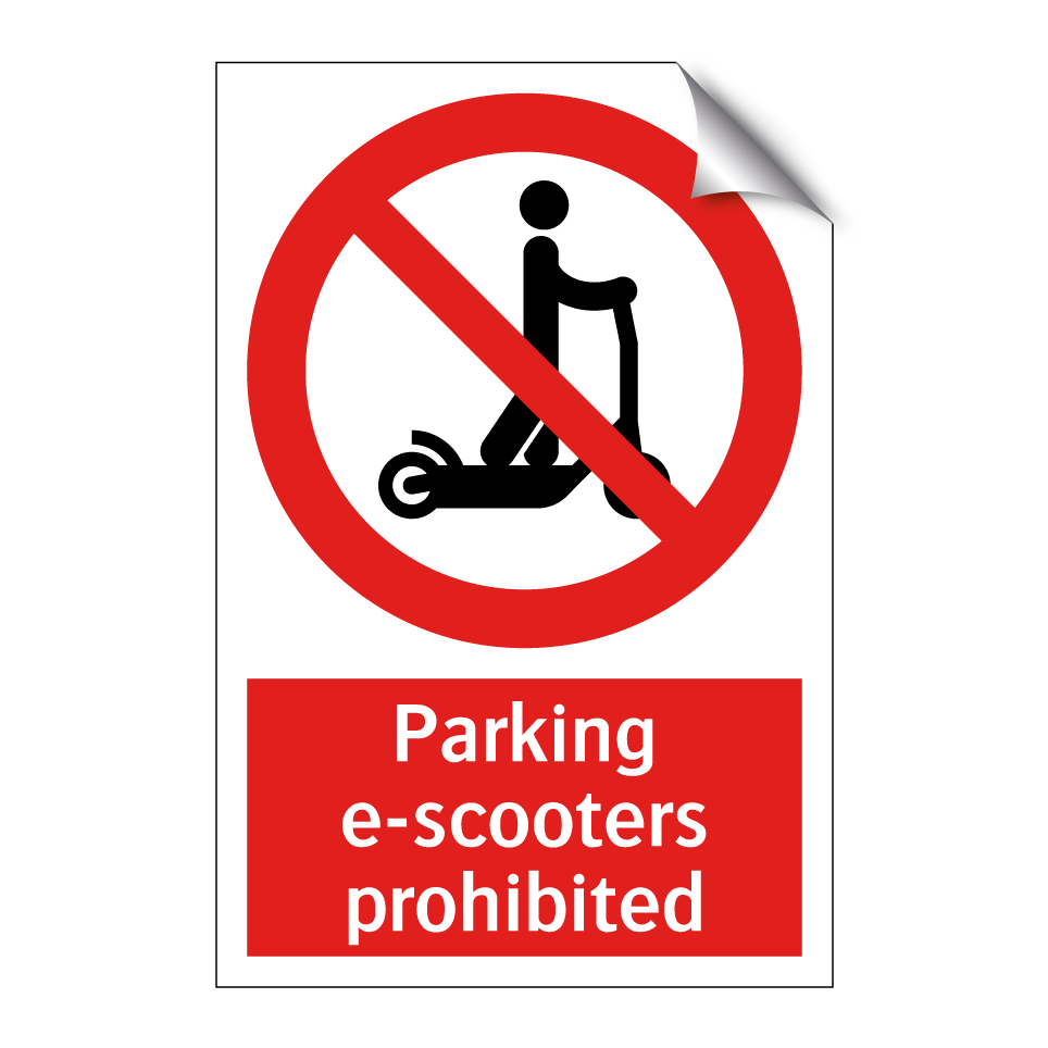 Parking e-scooters prohibited