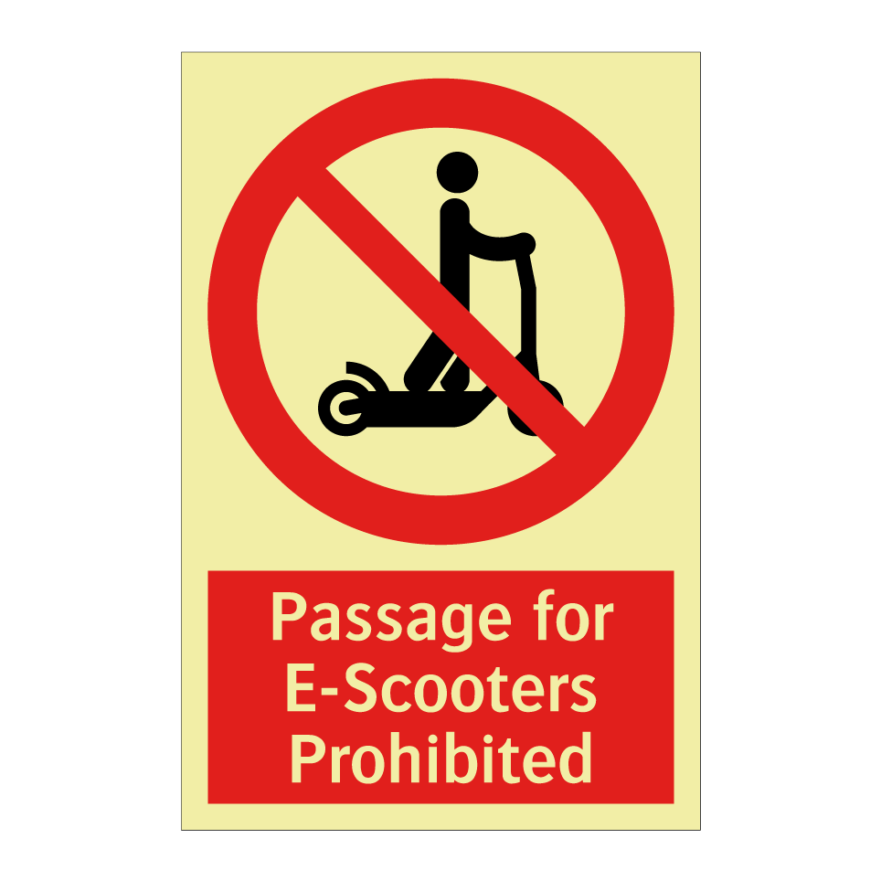 Passage for E-Scooters Prohibited