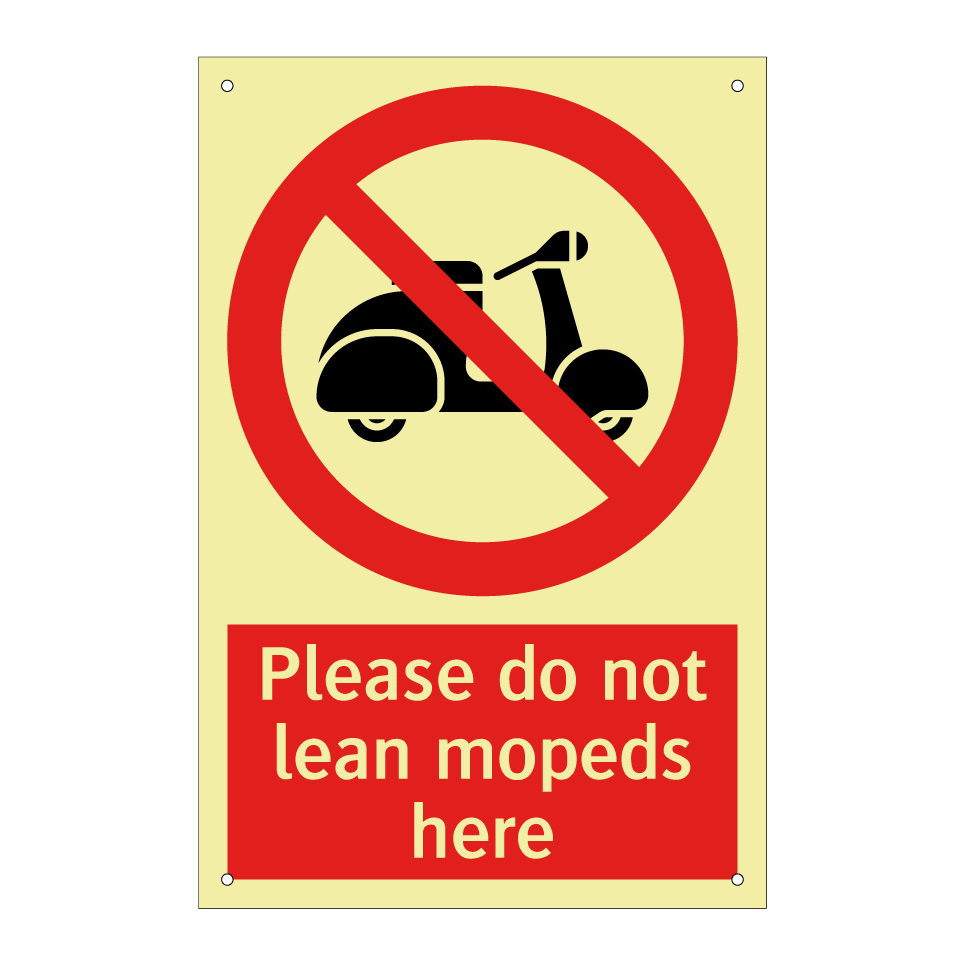 Please do not lean mopeds here