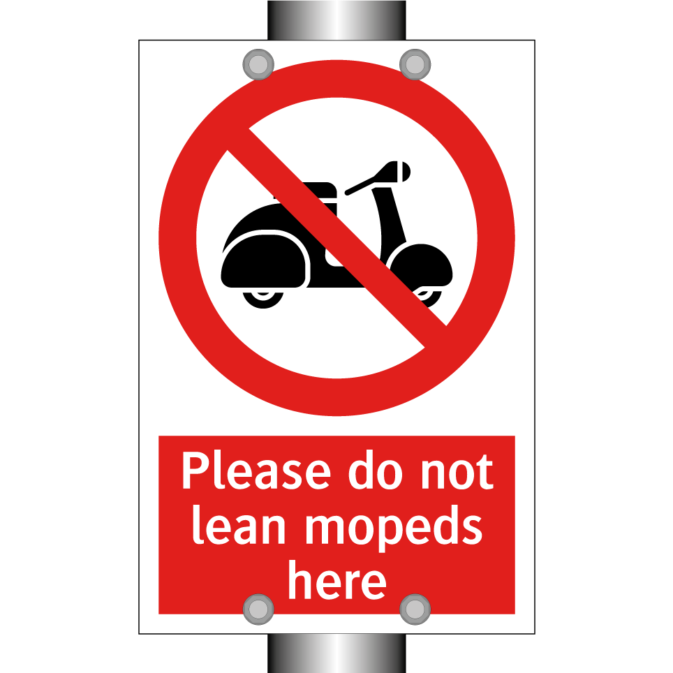 Please do not lean mopeds here