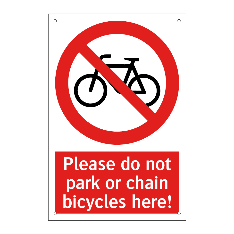 Please do not park or chain bicycles here!