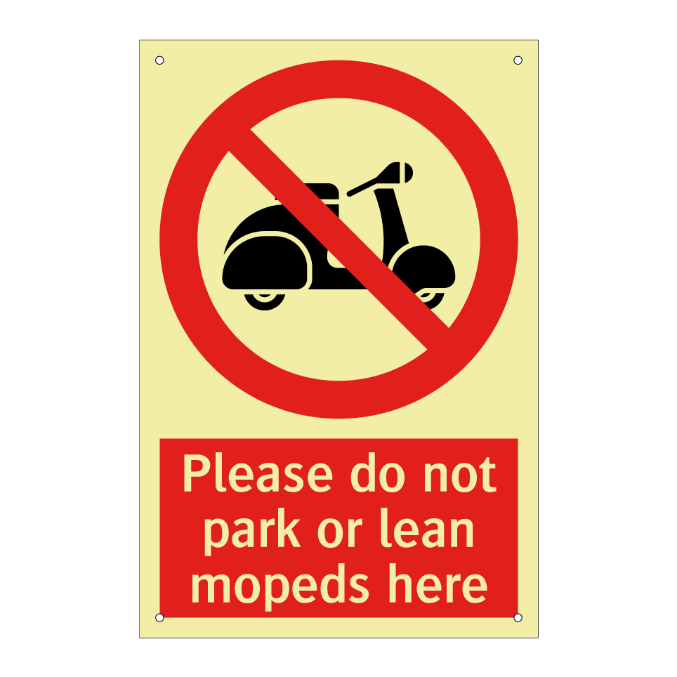 Please do not park or lean mopeds here