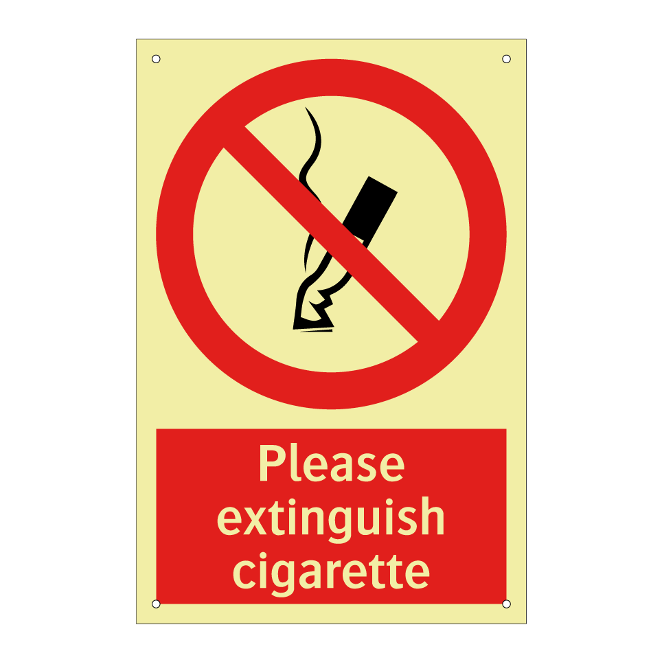 Please extinguish cigarette