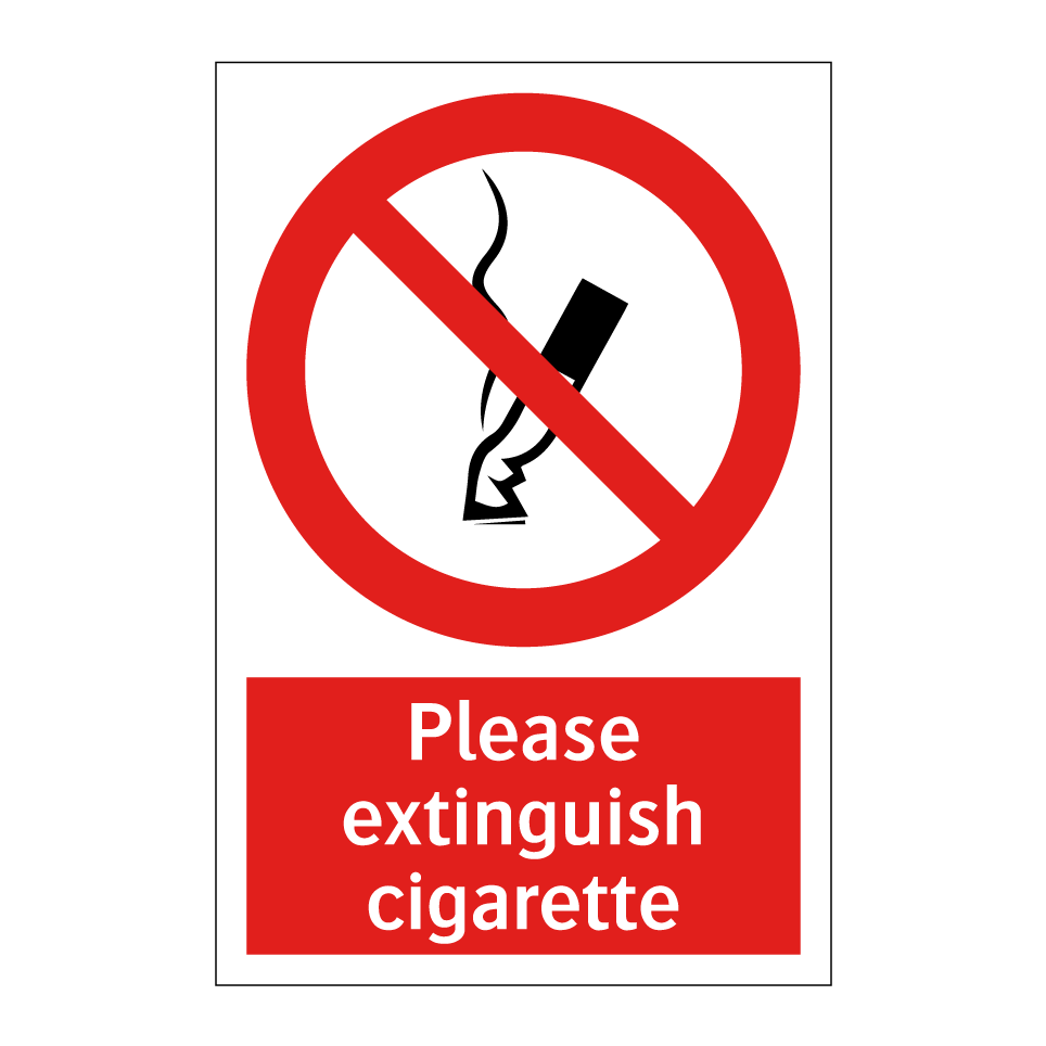 Please extinguish cigarette