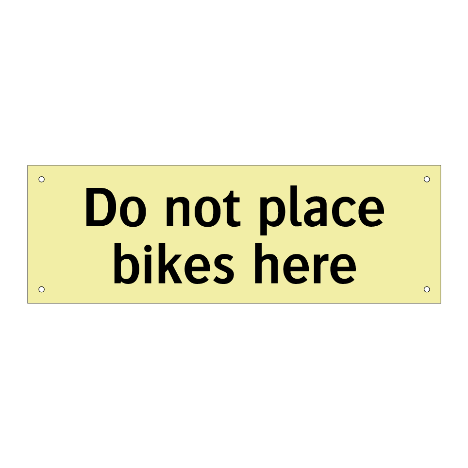 Do not place bikes here