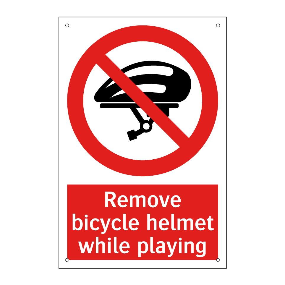 Remove bicycle helmet while playing