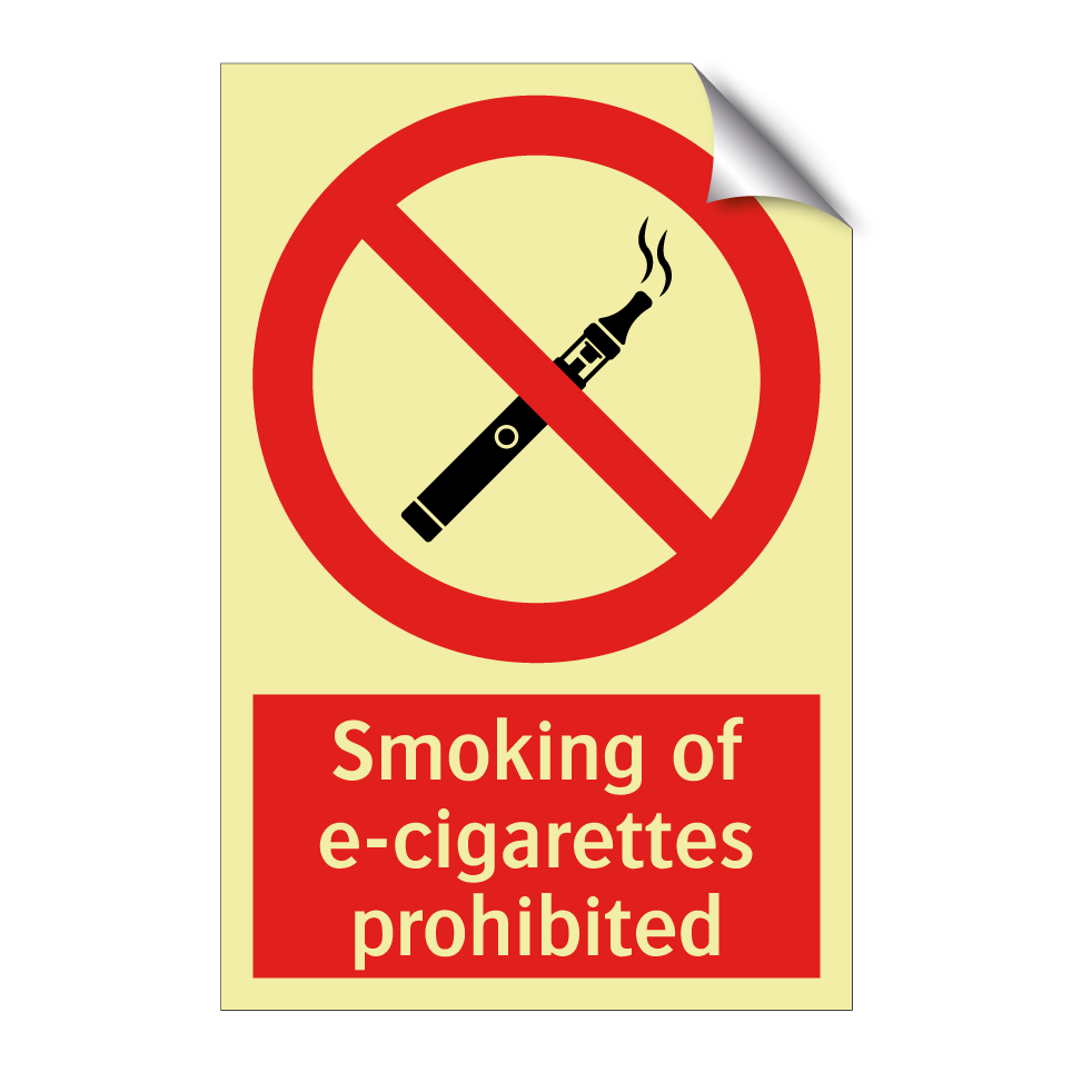 Smoking of e-cigarettes prohibited
