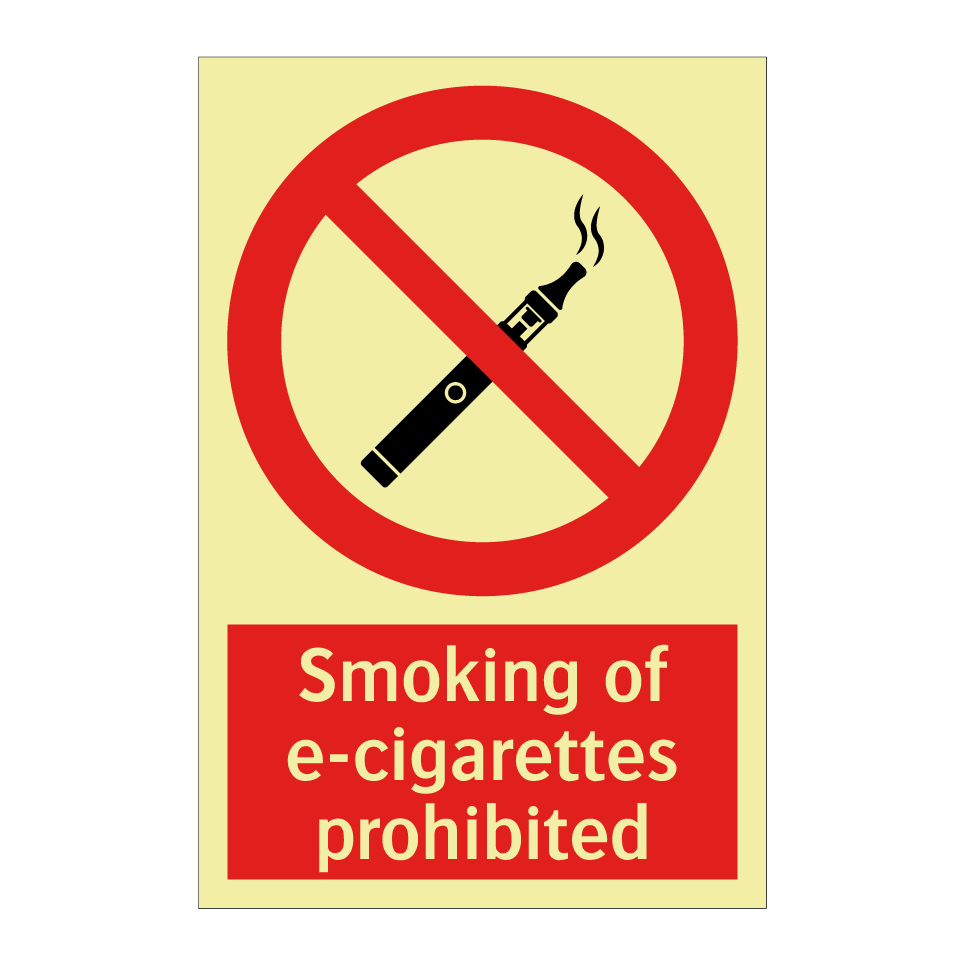 Smoking of e-cigarettes prohibited