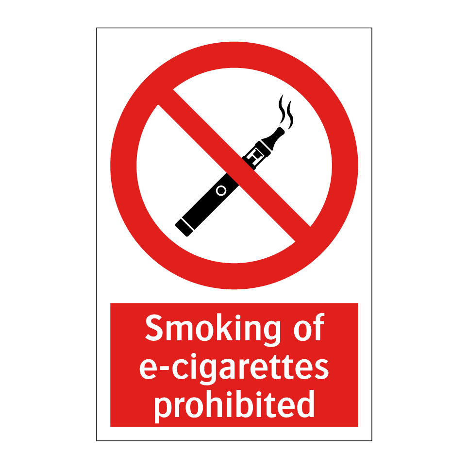 Smoking of e-cigarettes prohibited