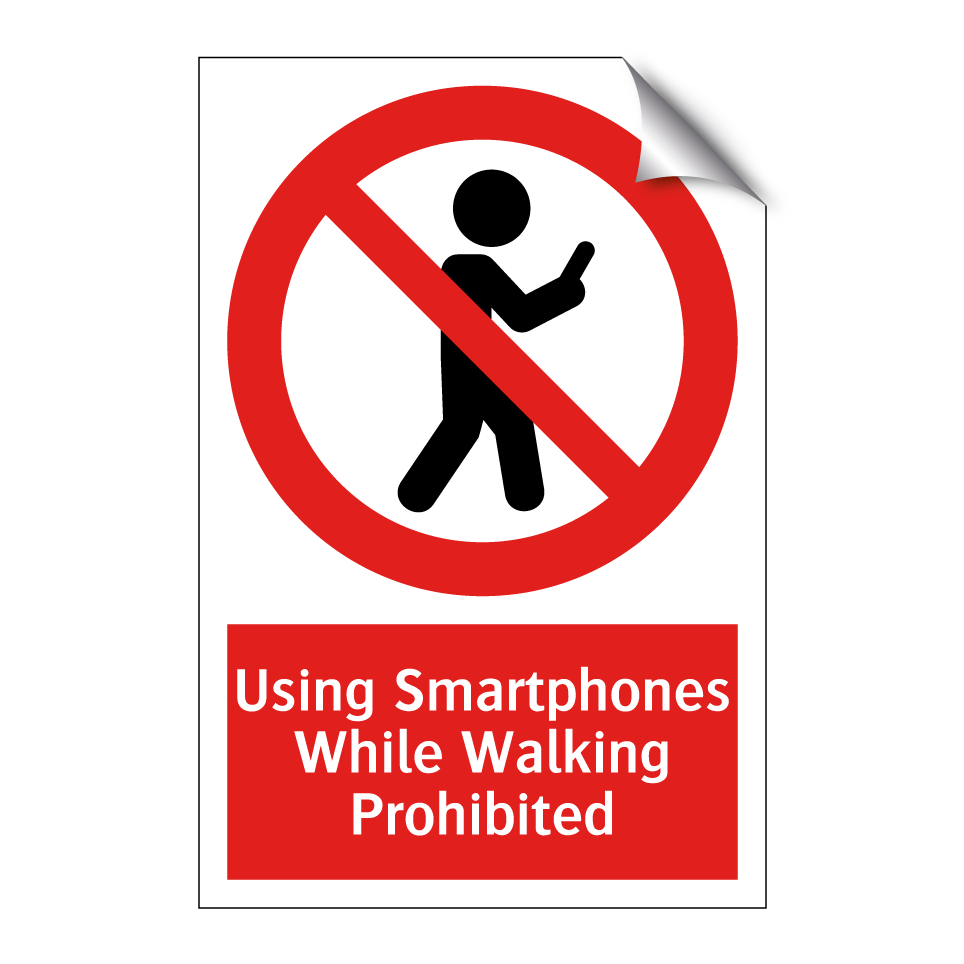 Using Smartphones While Walking Prohibited