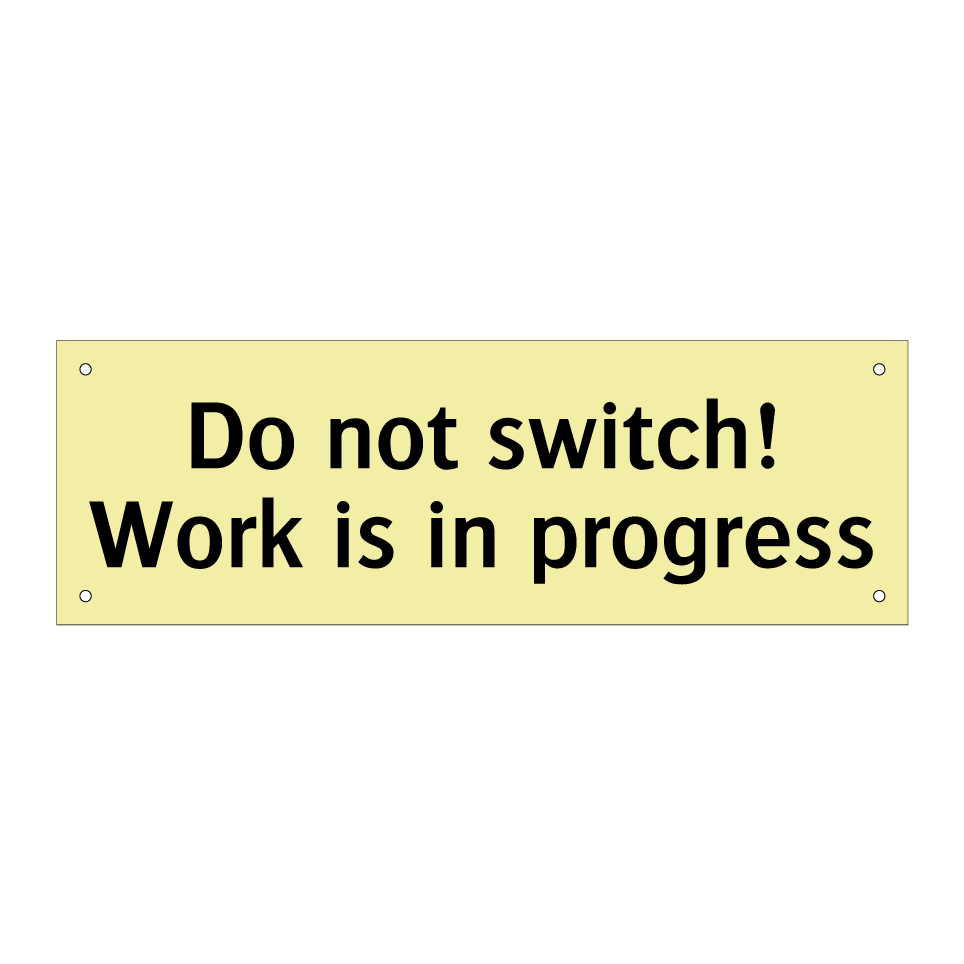 Do not switch! Work is in progress