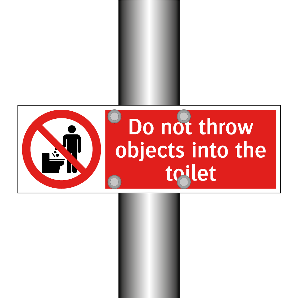 Do not throw objects into the toilet