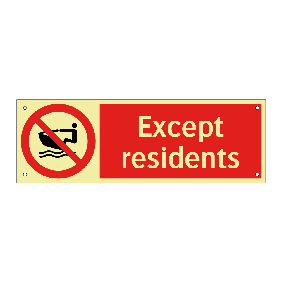 Except residents
