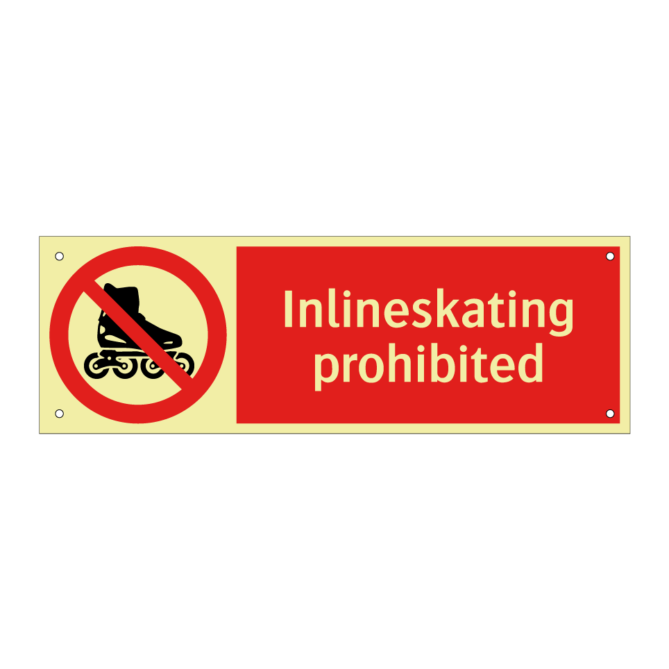Inlineskating prohibited