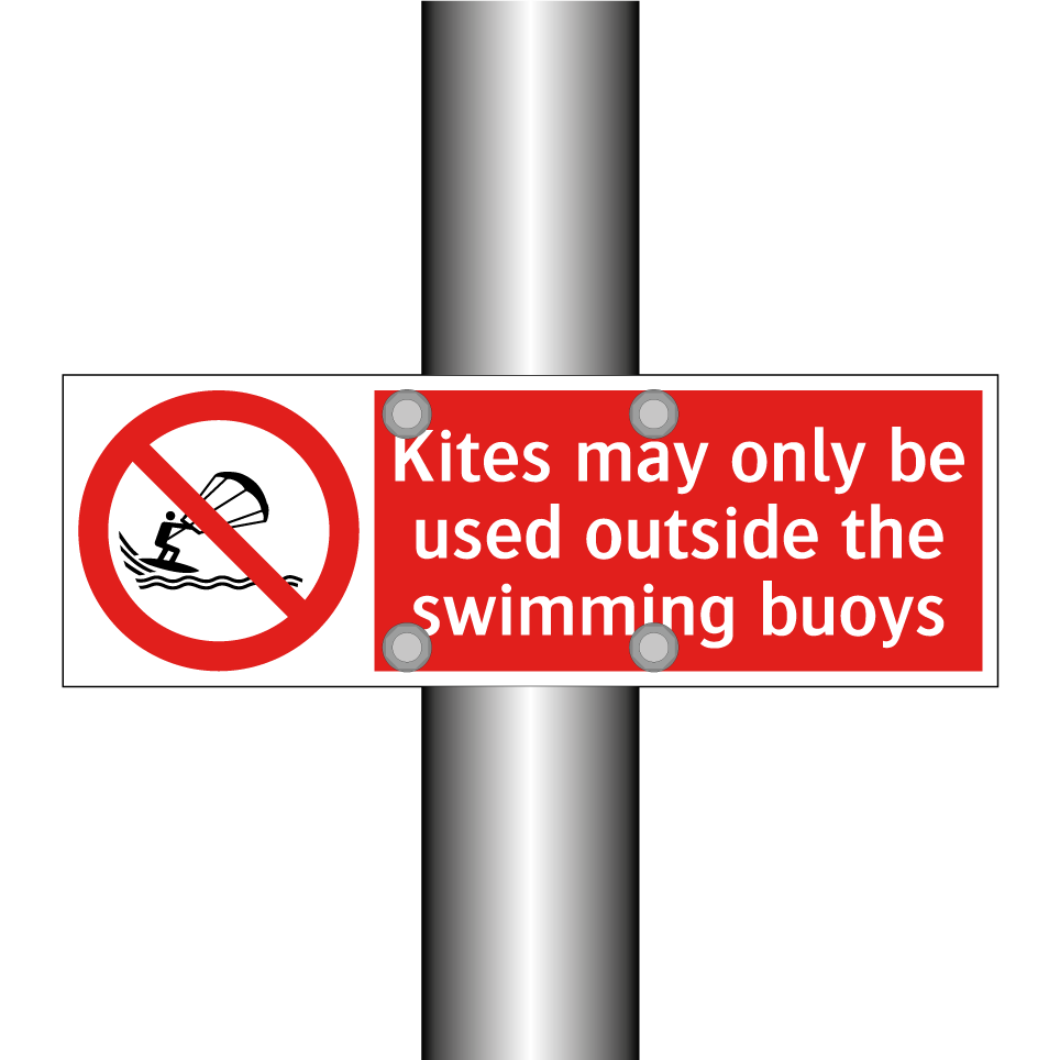 Kites may only be used outside the swimming buoys