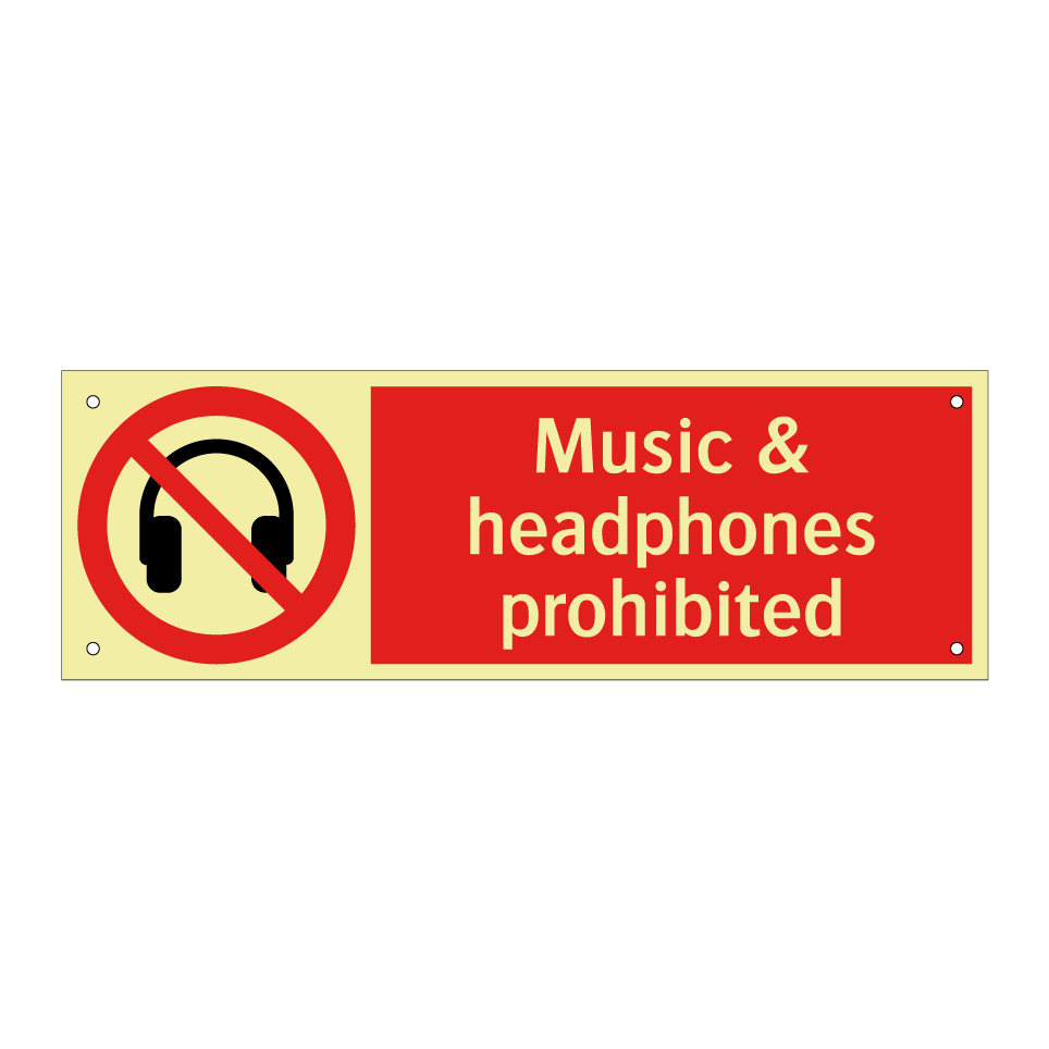 Music & headphones prohibited