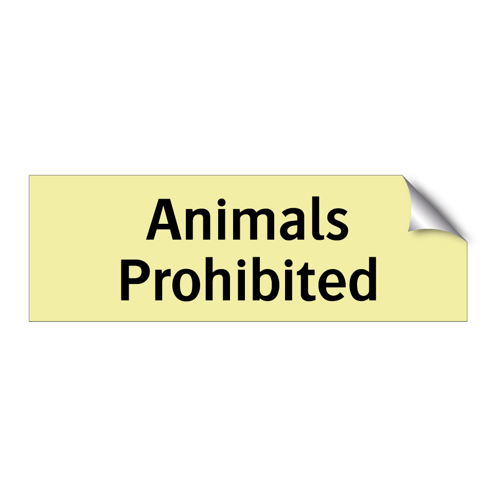 Animals Prohibited