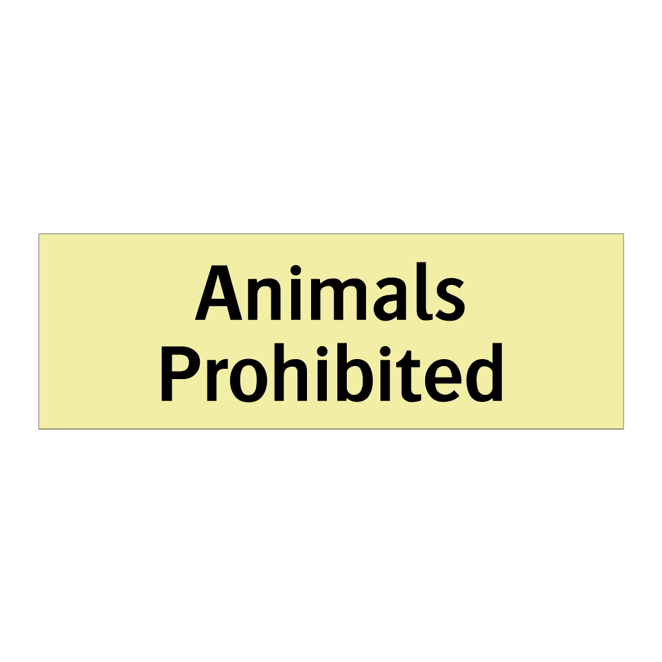 Animals Prohibited