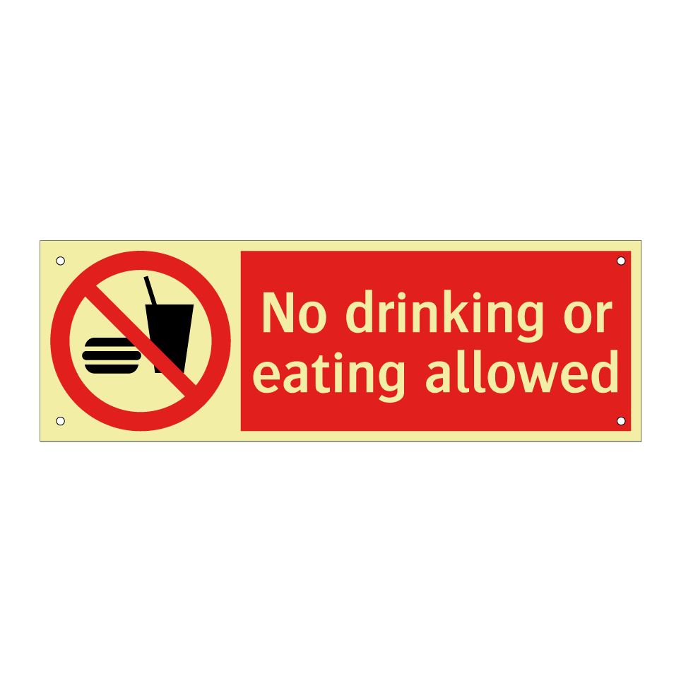 No drinking or eating allowed